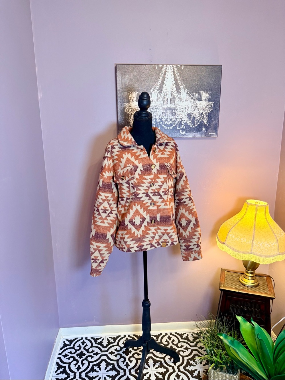 Simply Southern Southwest Print Utility Jacket - Brown & Cream